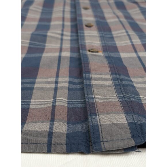 Carhartt Mens XL Relaxed Fit Gray Plaid Long Sleeve Button Down Work Shirt - Picture 8 of 14